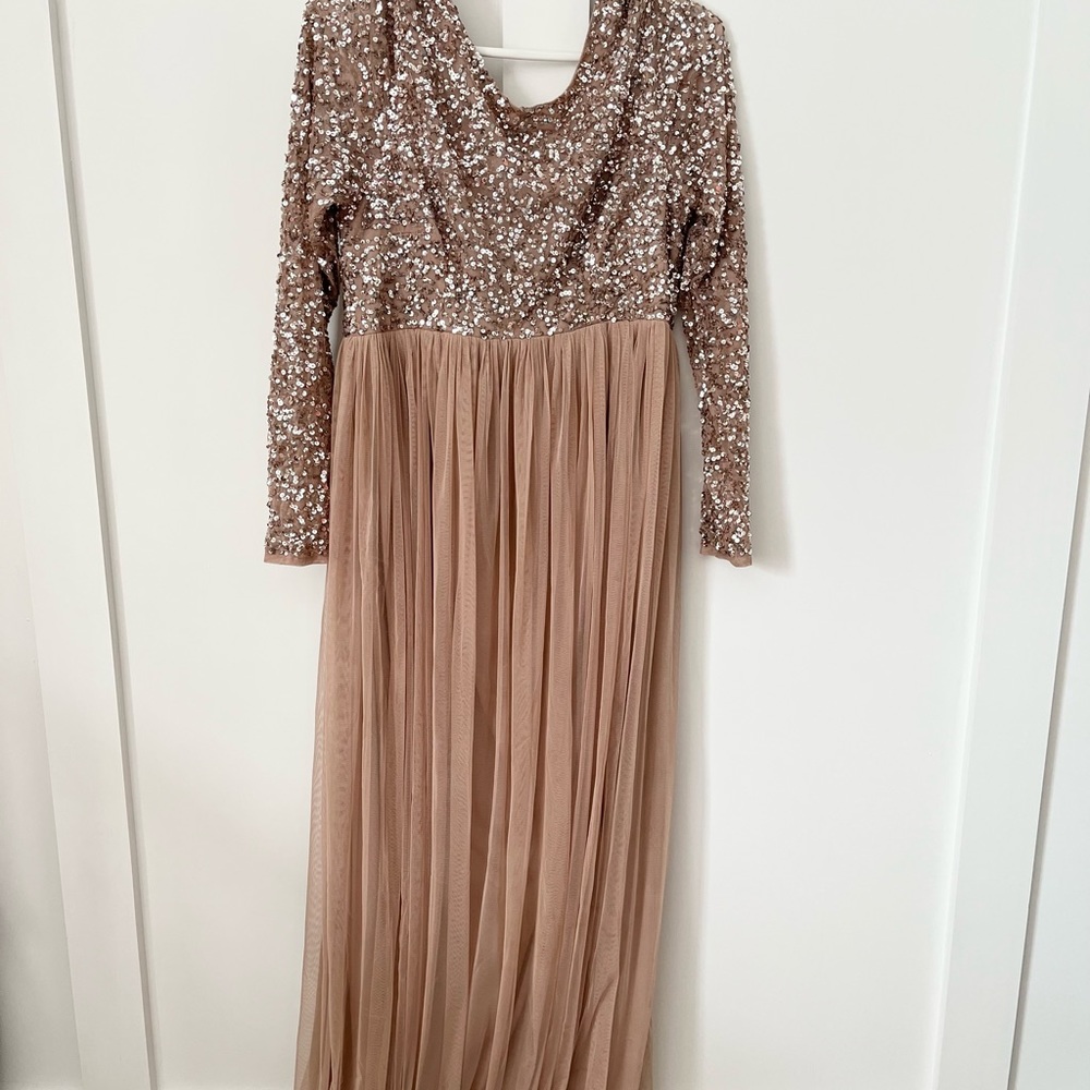 ASOS maya maternity bridesmaids dress- nude pink